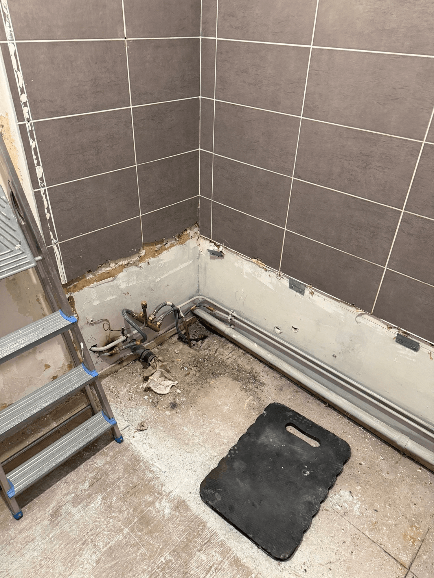 Travaux de plomberie en cours